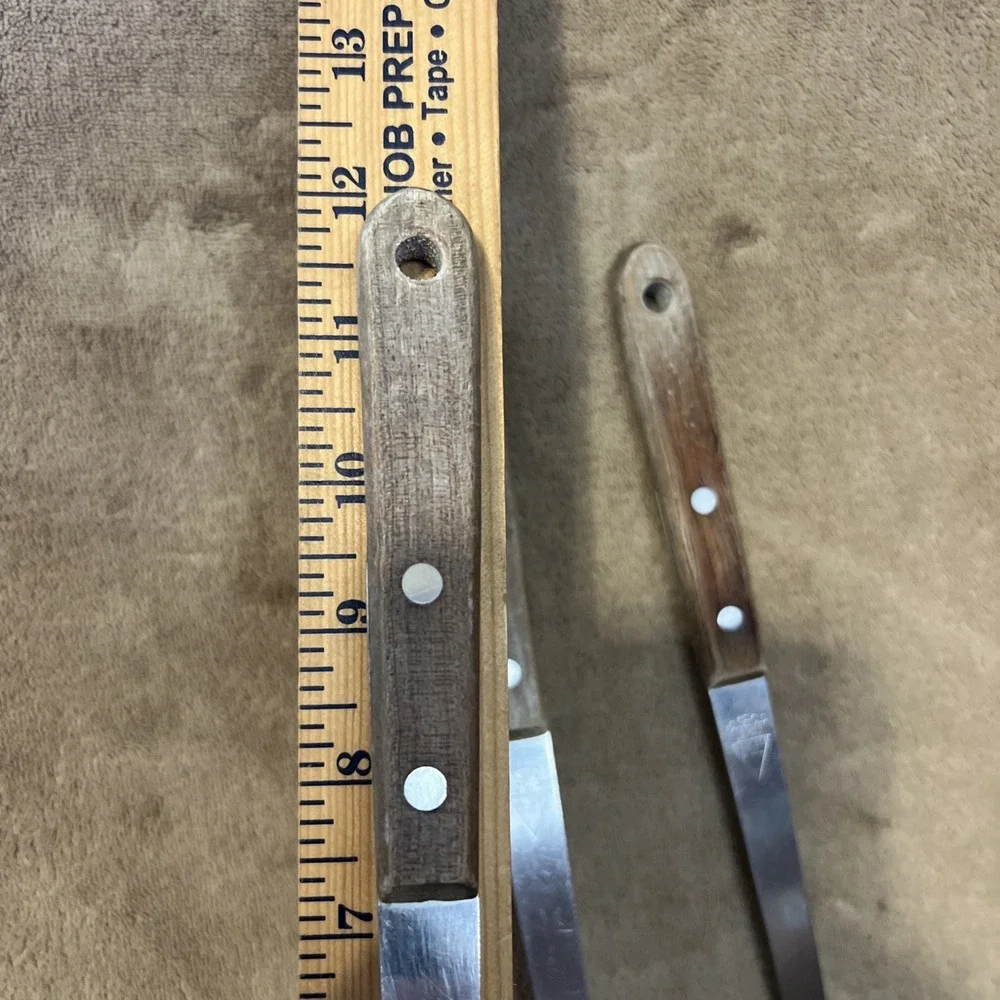 Vintage Household Japan Stainless Steel‎ Serving Spoons Wood Handle